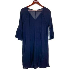 Les Soeurs Womens Boutique Bohemian Babydoll Style Mini Dress Small Black Summer